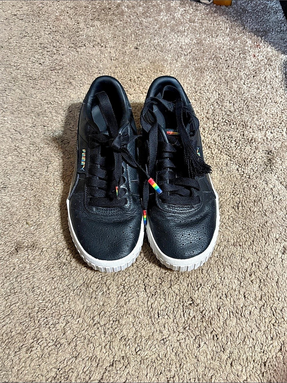 Puma Cali Rainbow Black & White Sneakers UK 3 / EU 36 / US 5.5